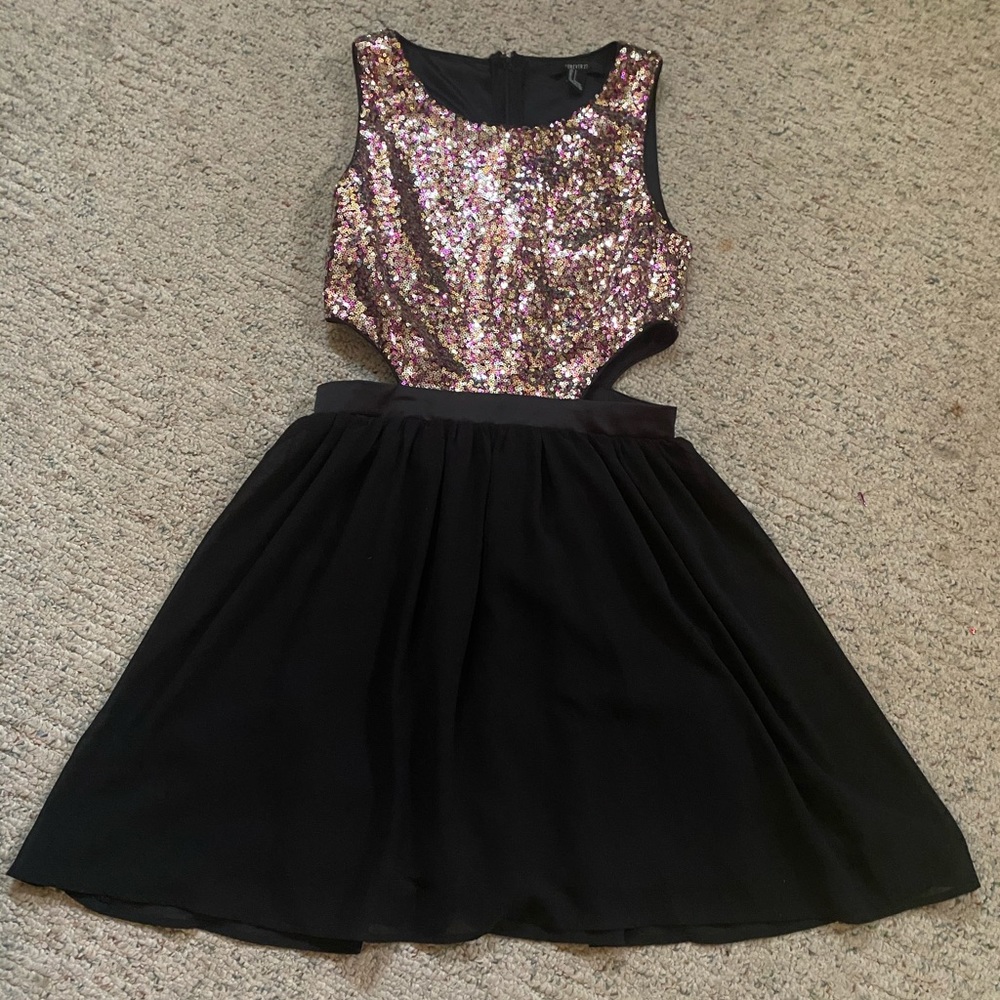 Sequin cutout dress